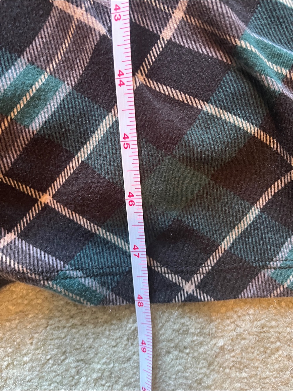 Plaid Teal and Black Maxi Dress with Scoop Neck - Picture 9 of 10